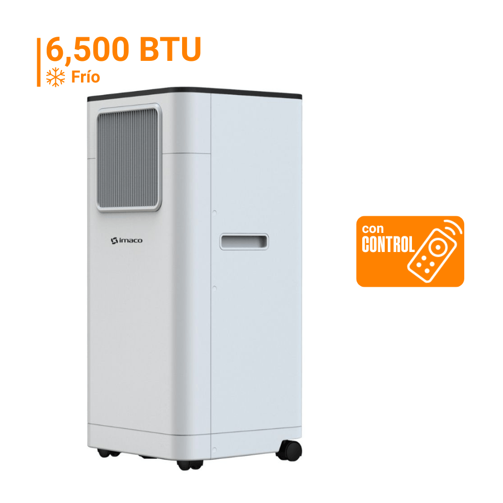 Aire Acondicionado Portátil Imaco AC7000 6500 BTU Blanco con Control Remoto y Temporizador Aire Acondicionado Portátil Imaco AC7000 6500 BTU Blanco con Control Remoto y Temporizador