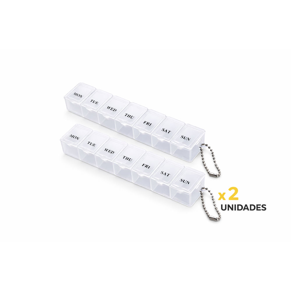 Pastillero Semanal Llavero Portátil 2pcs