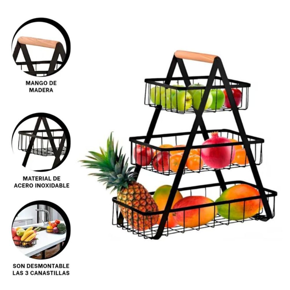 Frutero Triangular de 3 Niveles
