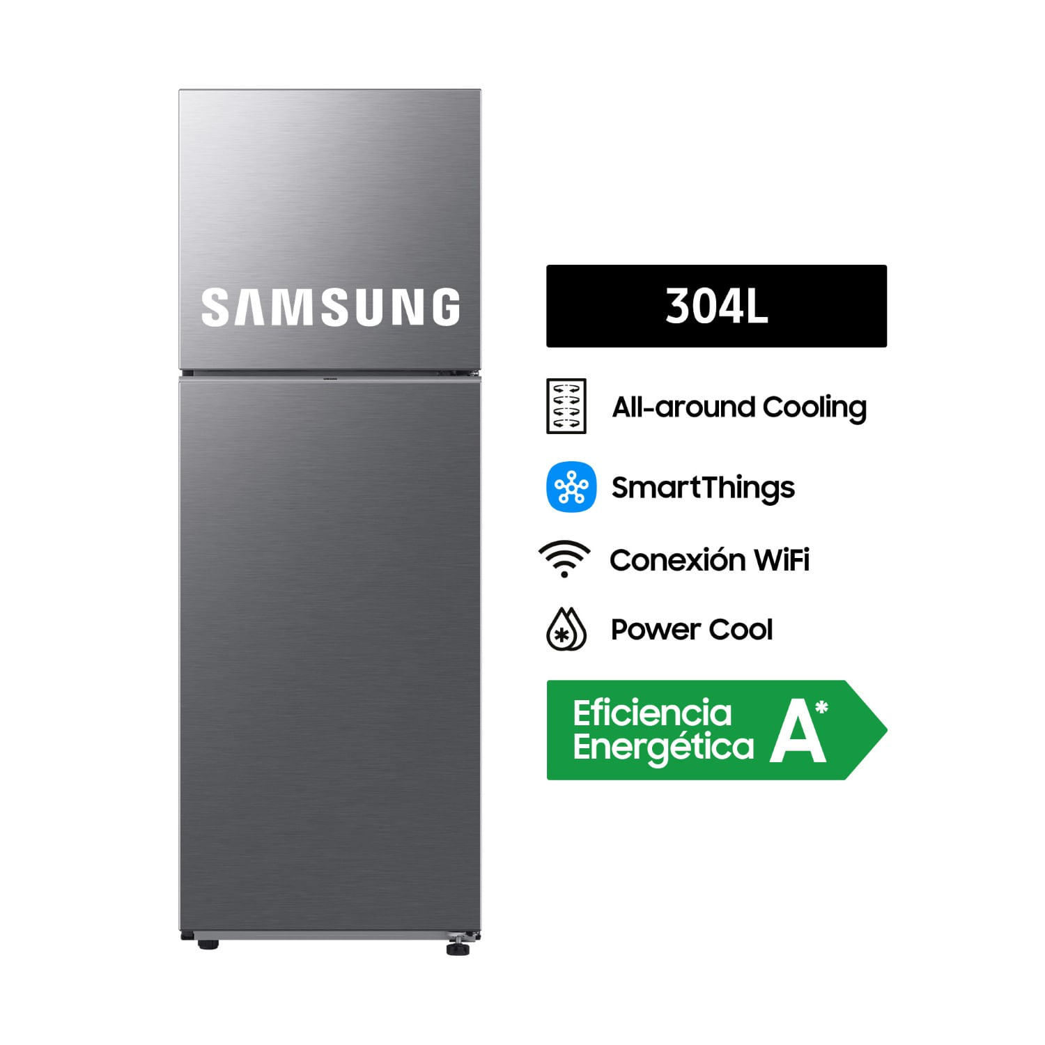 Refrigeradora Samsung 304L Top Mount Freezer RT31DG5120S9PE Plata