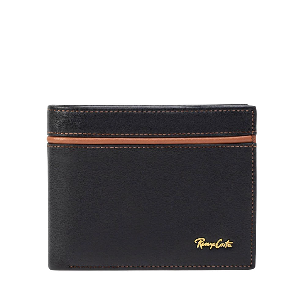 Billetera para Hombre con Detalle en Contraste Renzo Costa Wpc 2165 1 Black 10 Yellow Brown Lux