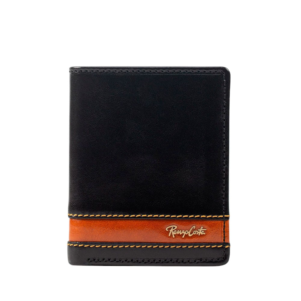 Billetera para Hombre de Estilo Casual y Detalles en Contraste Renzo Costa Wpc 2173 Black Yellow Etr
