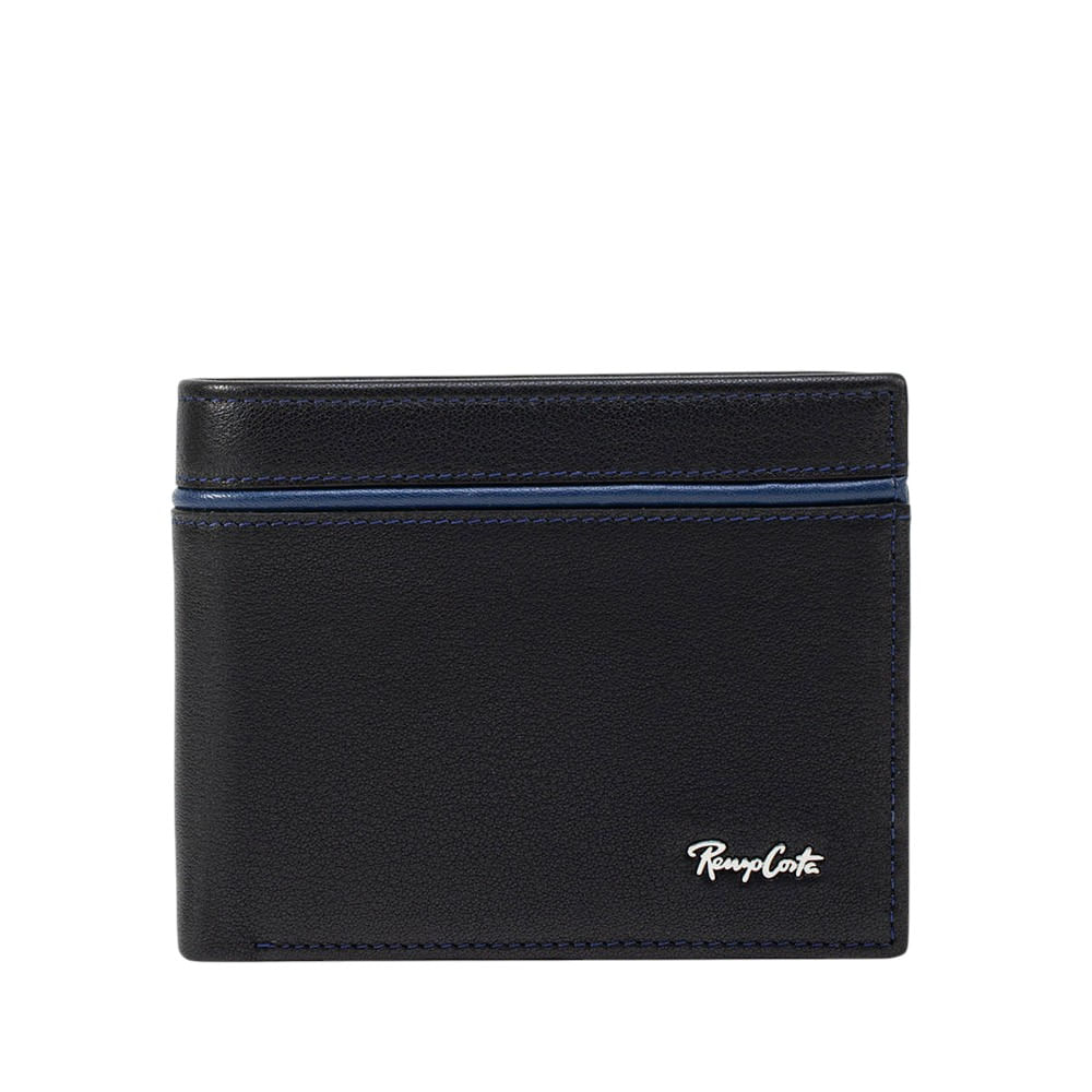 Billetera para Hombre con Detalle en Contraste Renzo Costa Wpc 2165 1 Black 7 Blue Lux