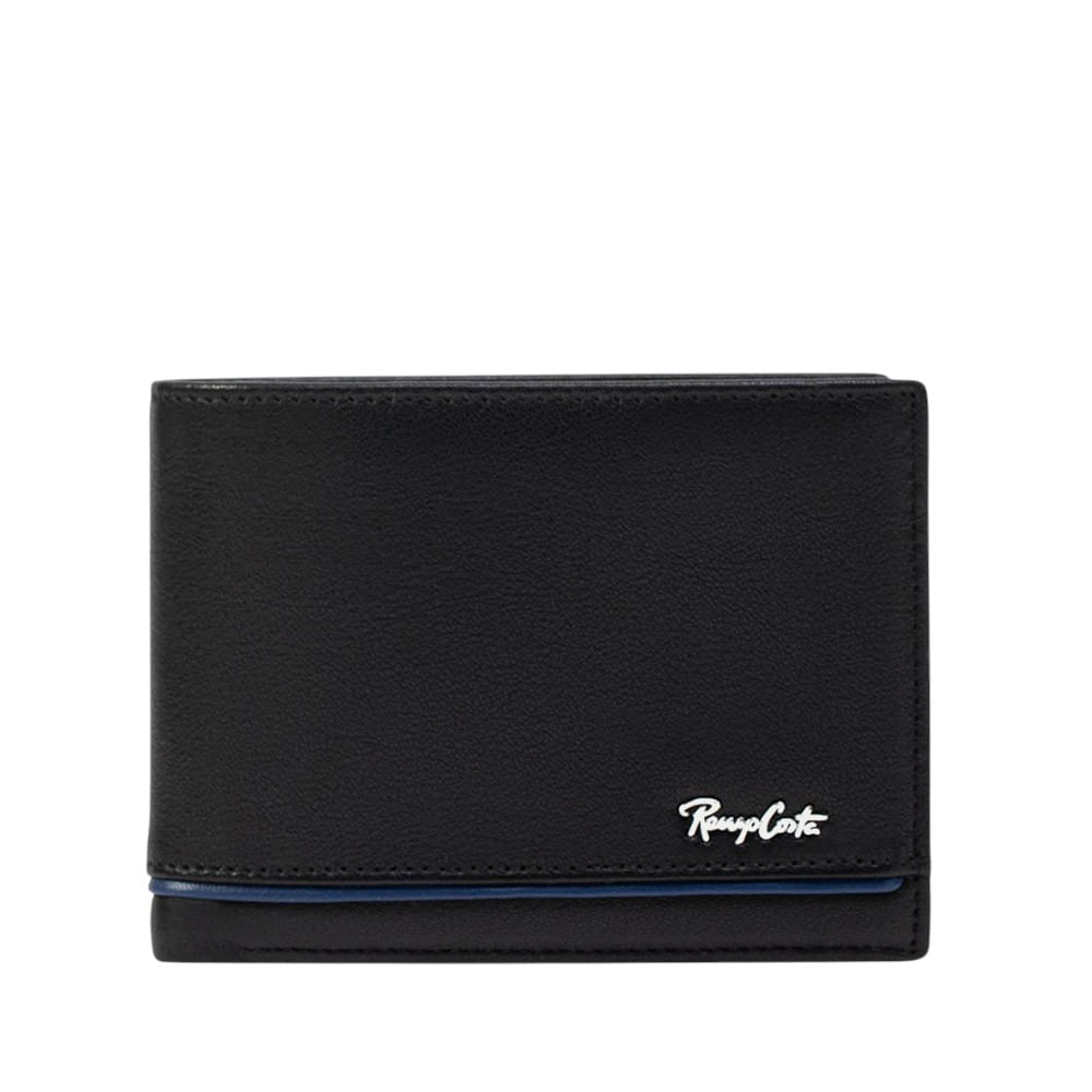 Billetera para Hombre Casual con Detalle de Linea en Contraste Renzo Costa Wpc 2153 1 Black 7 Blue