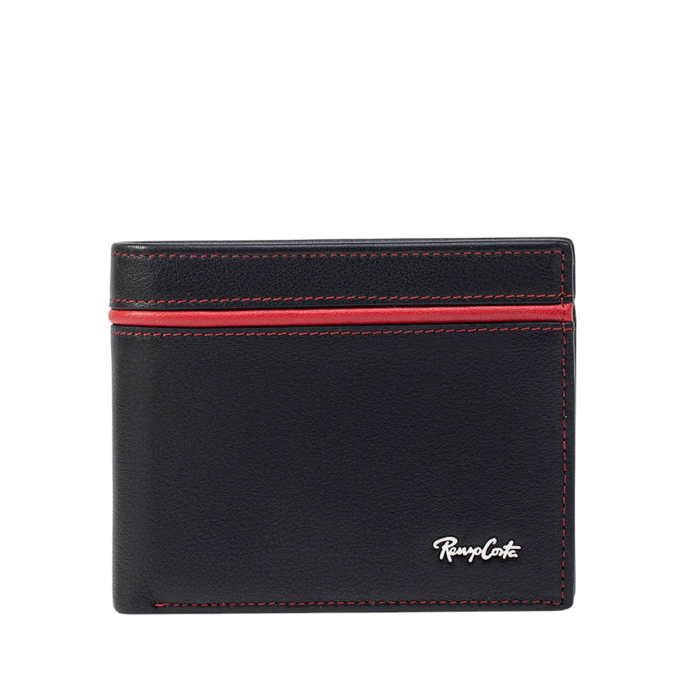 Billetera para Hombre con Detalle en Contraste Renzo Costa Wpc 2165 1 Black 9 Dark Red Lux