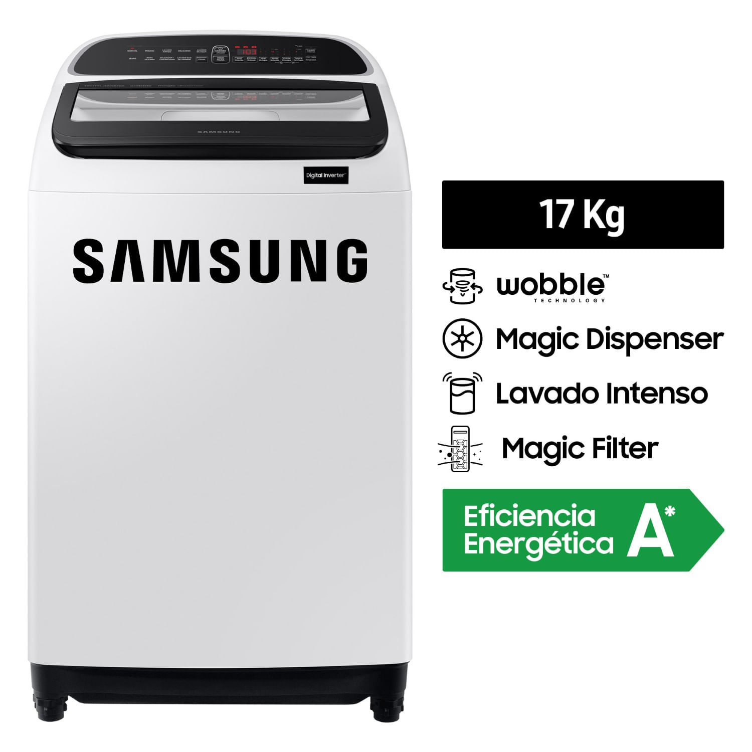 Lavadora Samsung Wobble™ WA17T6260BW/PE 17Kg