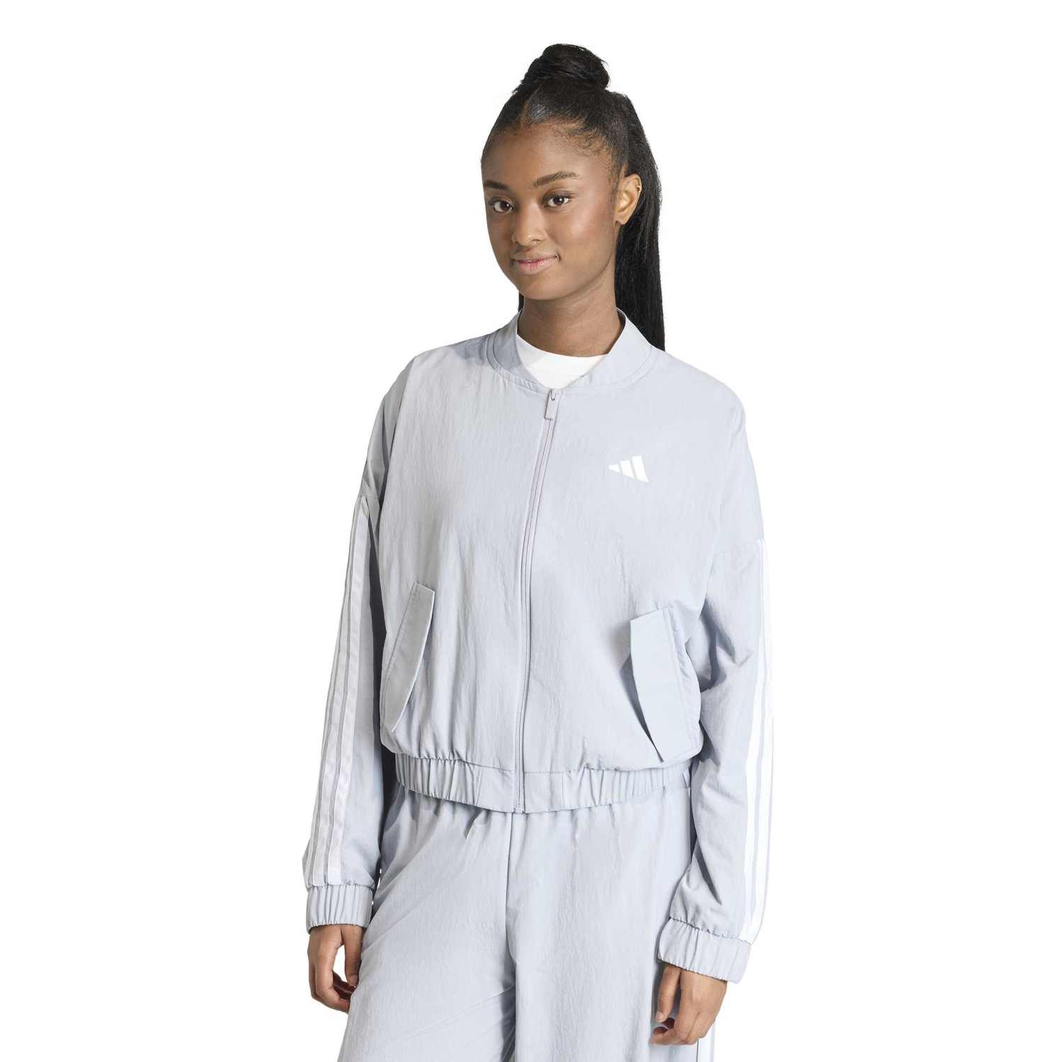 Casaca Deportiva Adidas Mujer W 3S Wv Bomber Kc5232 Plomo