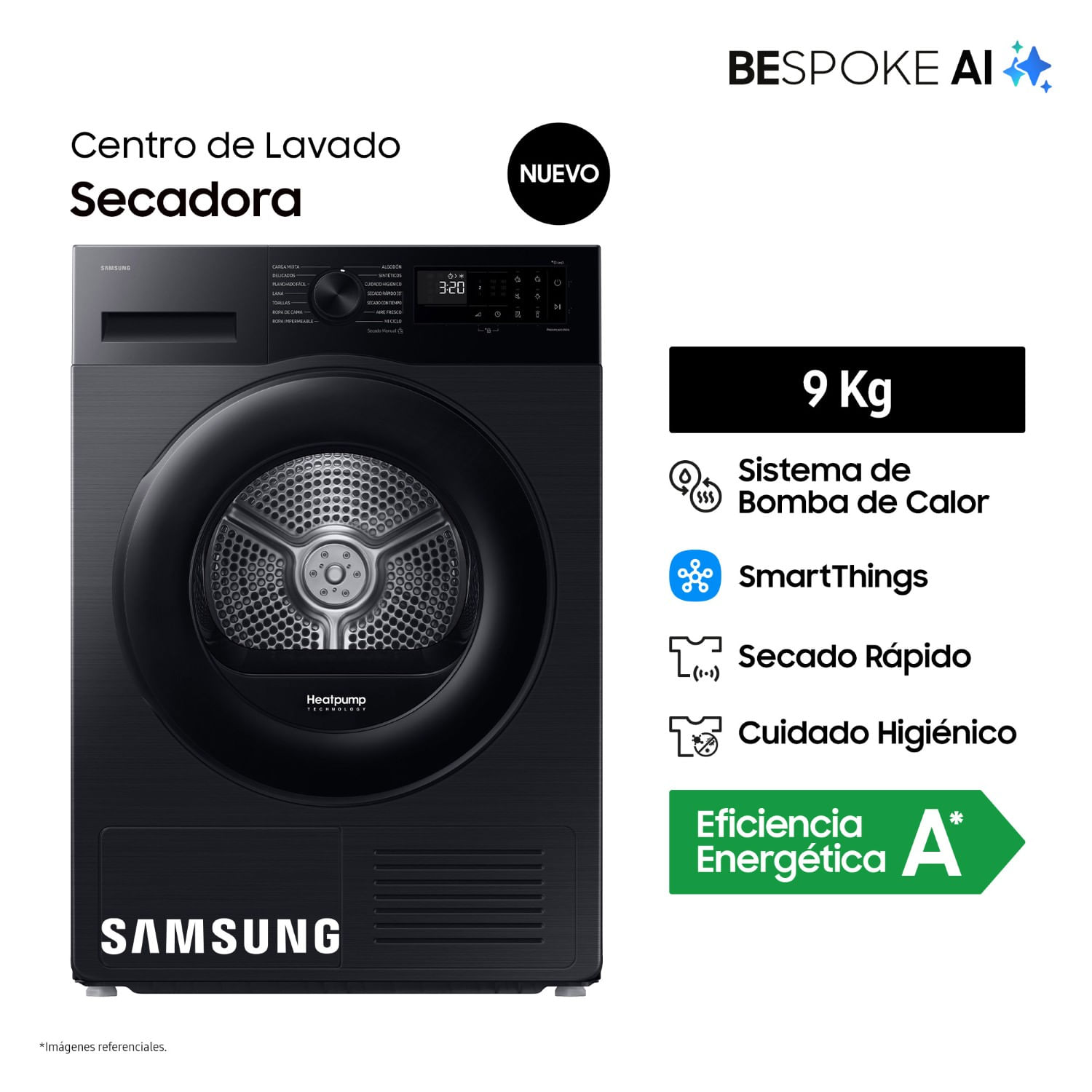 Secadora Samsung Bespoke AI 9Kg DV90CGC2A0ABPE Negra