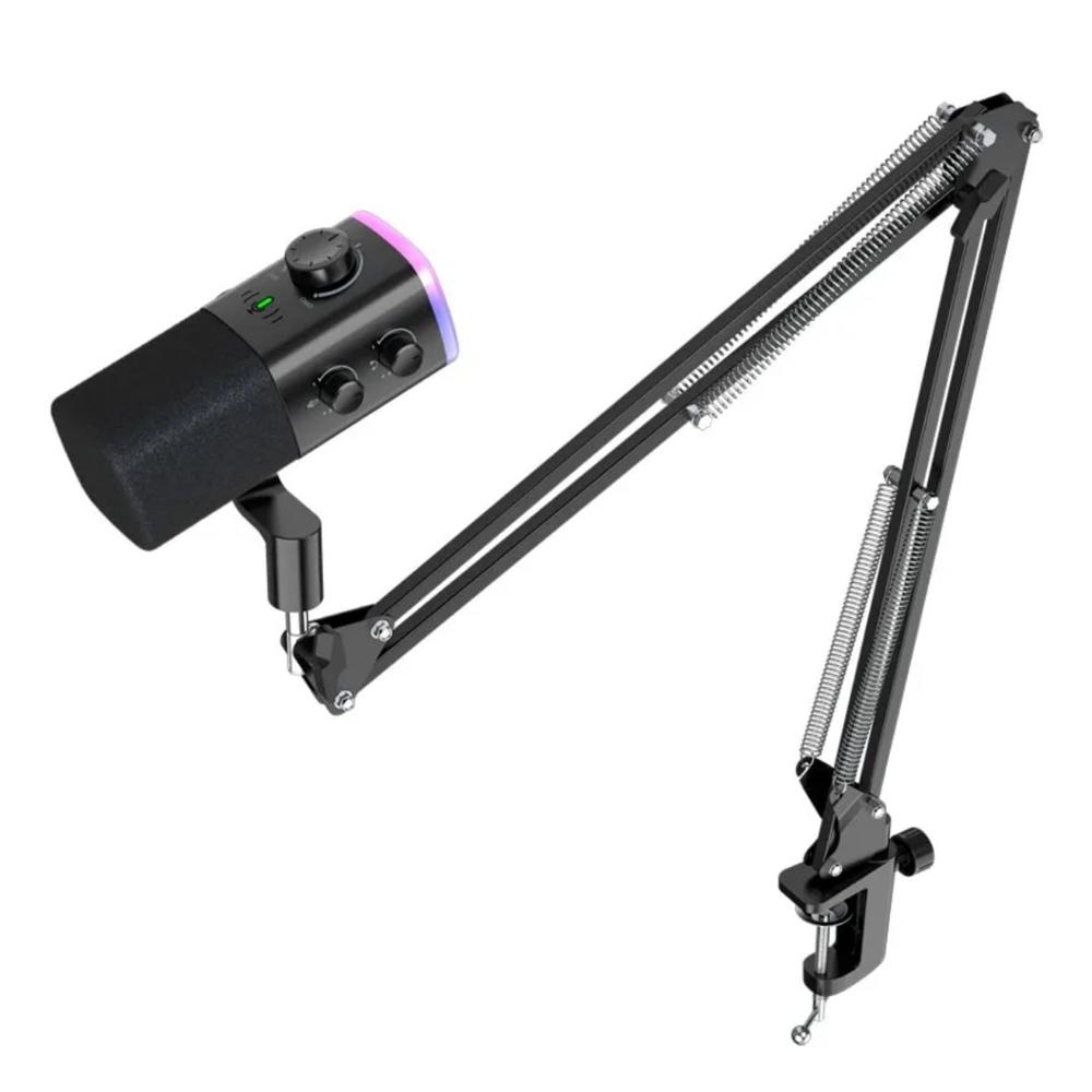 Micrófono Fifine Ampligame AM9T XLR/USB (Incluye Brazo) - Negro