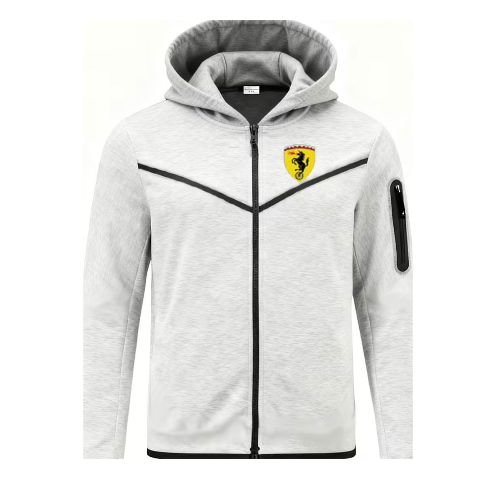 Casaca Deportiva Gris Tech Fleece Hombre Maduro