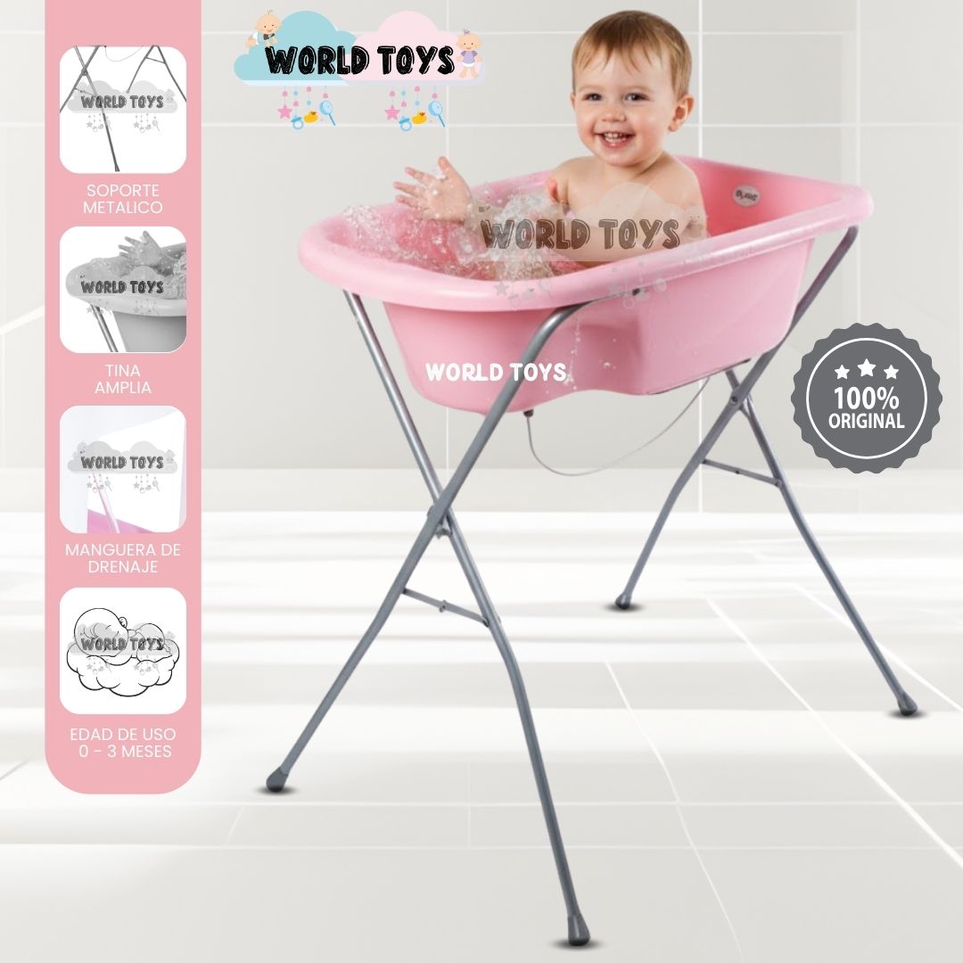 Bañera Plegable con Rack Multiuso TALI Pink
