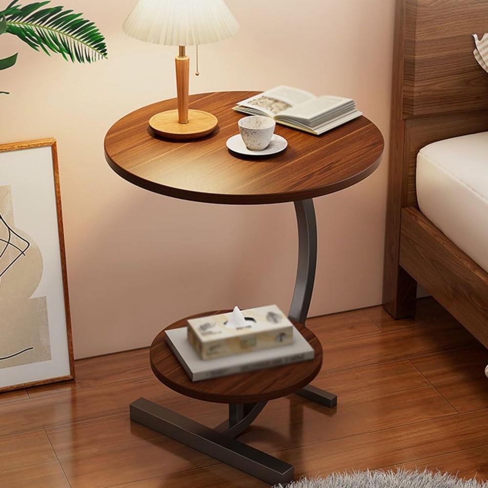 Mesa De Centro Sala De Estar Minimalista Elegante Redonda Marron Mesa De Centro Sala De Estar Minimalista Elegante Redonda Marron
