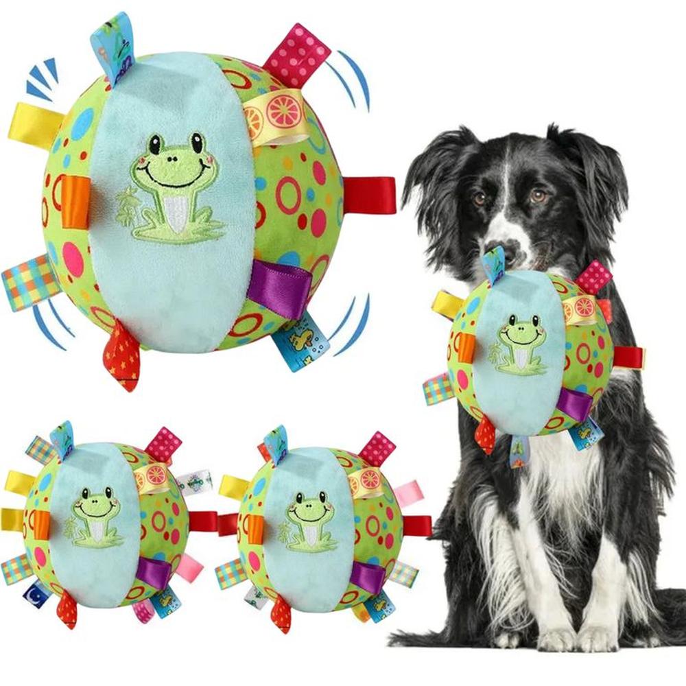 HERMOSA PELOTA JUGUETE PARA PERRO DE FELPA CON SONIDO RANA HERMOSA PELOTA JUGUETE PARA PERRO DE FELPA CON SONIDO RANA