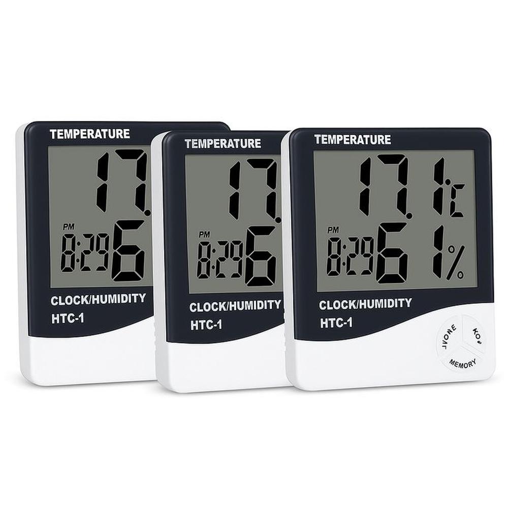 PACK X3 HTC-1 Termómetro Digital Higrómetro Reloj Despertador PACK X3 HTC-1 Termómetro Digital Higrómetro Reloj Despertador