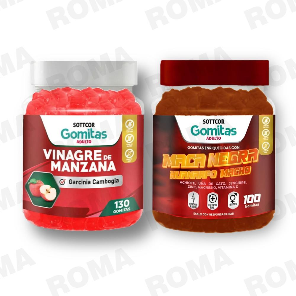 PACK GOMITAS DE VINAGRE DE MANZANA Y GOMITAS MACA NEGRA SOTTCOR LABS