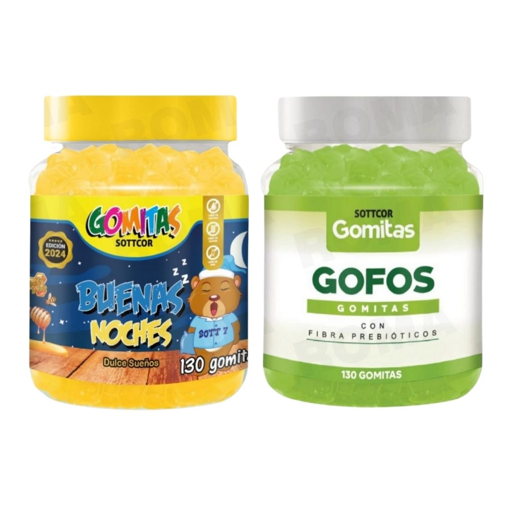 PACK 2 GOMITAS BUENAS NOCHES NIÑOS + GOFOS PARA ADULTOS 260 UND