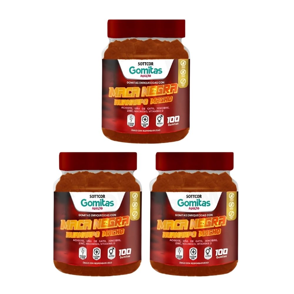 PACK 3 GOMITAS MACA NEGRA 300 UND