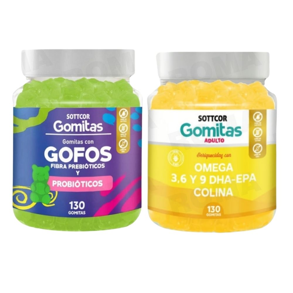 PACK 2 GOMITAS GOFOS PARA NIÑOS + OMEGA 3 ADULTO 260 UND