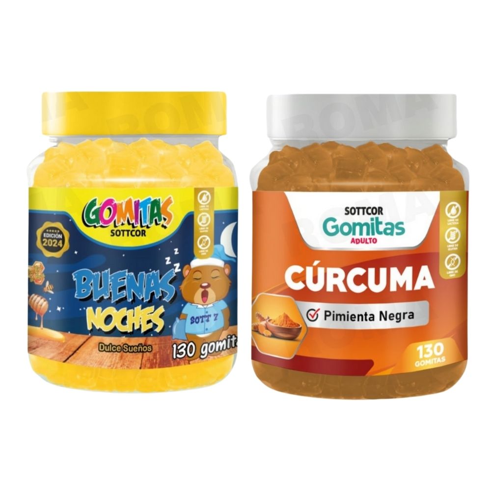PACK 2 GOMITAS BUENAS NOCHES NIÑOS 130UND + GOMITAS CÚRCUMA 130UND