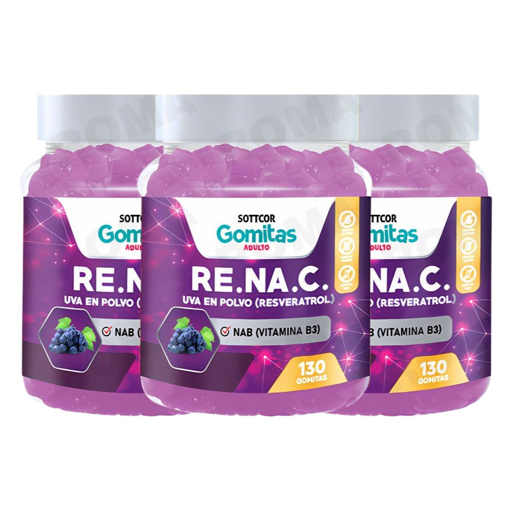 PACK 3 GOMITAS  RESVERATROL 390UND