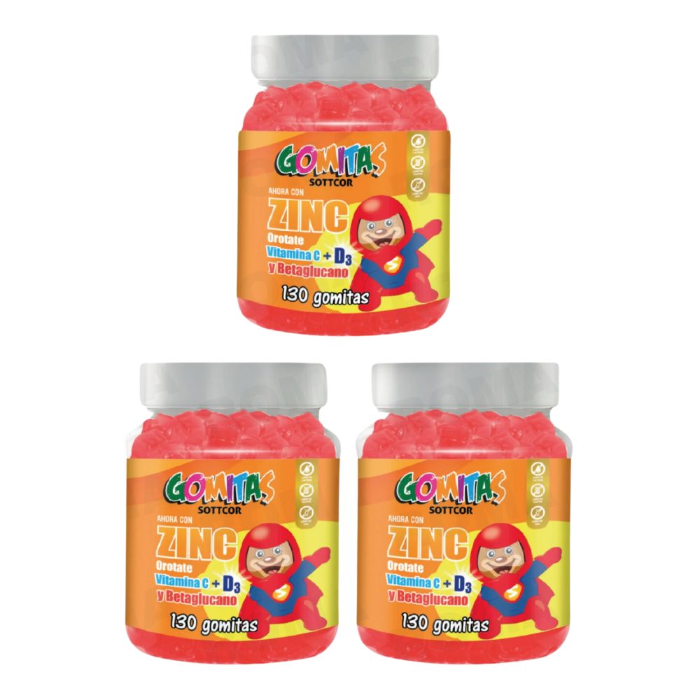 PACK 3 GOMITAS ZINC OROTATE NIÑOS 390UND