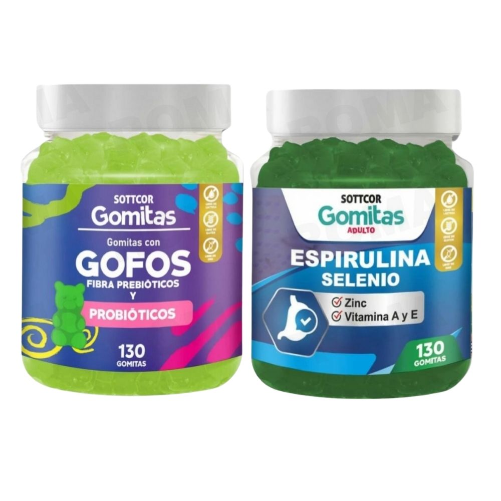 PACK 2 GOMITAS GOFOS PARA NIÑOS + ESPIRULINA ADULTOS 260 UND