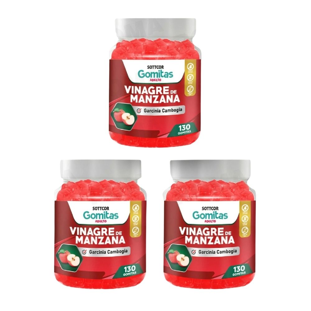 PACK 3 GOMITAS VINAGRE DE MANZANA 390 UND