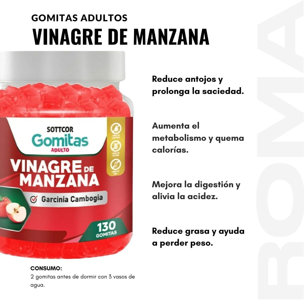 GOMITAS VINAGRE DE MANZANA 130 UND