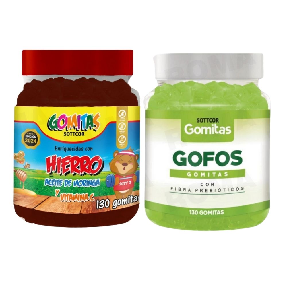 PACK 2 GOMITAS HIERRO NIÑOS  + GOFOS PARA ADULTOS 260 UND