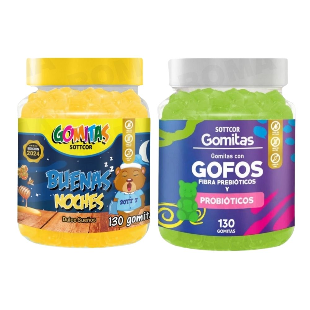 PACK 2 GOMITAS BUENAS NOCHES NIÑOS + GOFOS PARA NIÑOS 260 UND