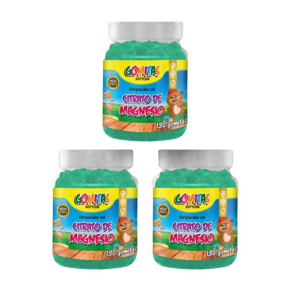 PACK 3 GOMITAS CITRATO DE MAGNESIO NIÑOS 390 UND