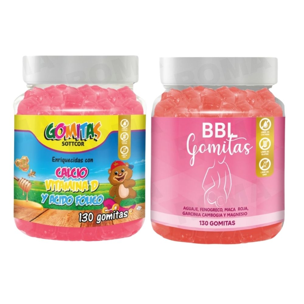 PACK 2 GOMITAS CALCIO NIÑOS + GOMITAS AGUAJE BBL 130UND