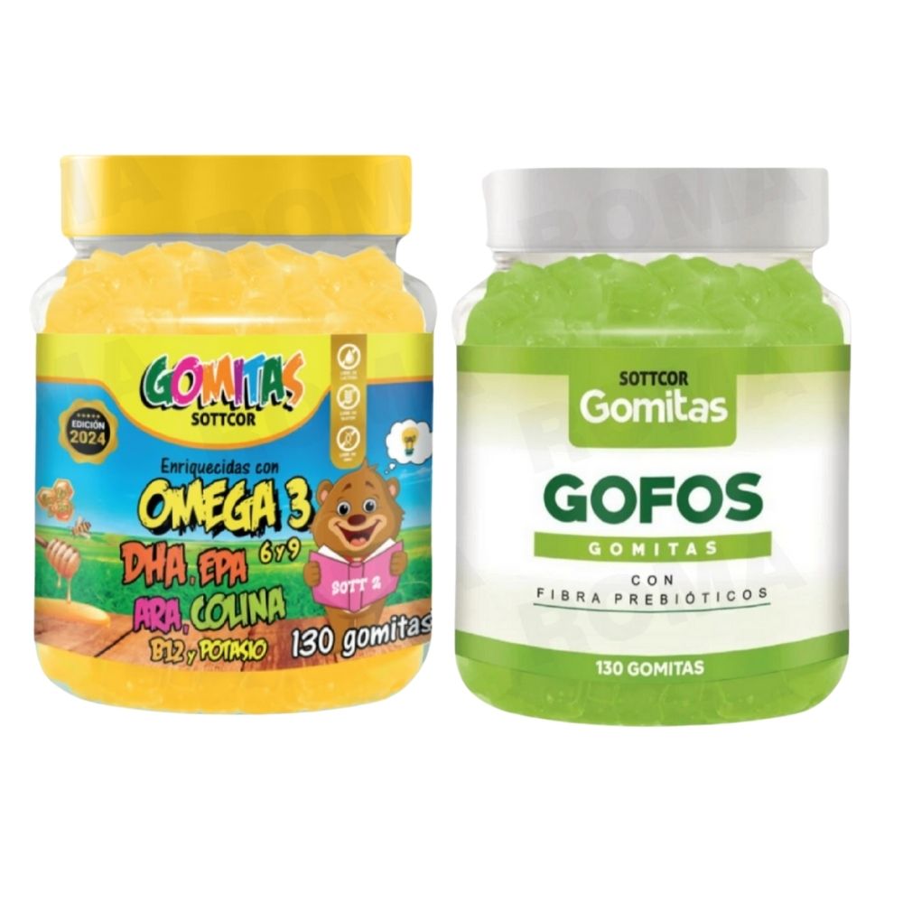 PACK 2 GOMITAS VITAMINAS PARA NIÑOS + GOFOS PARA ADULTOS 260 UND