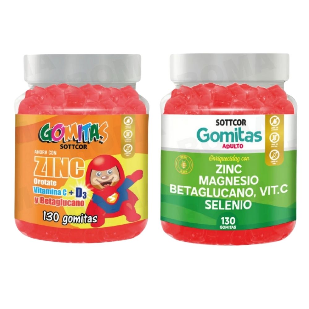 PACK 2 GOMITAS ZINC OROTATE NIÑOS 130UND + GOMITAS ZINC 130UND