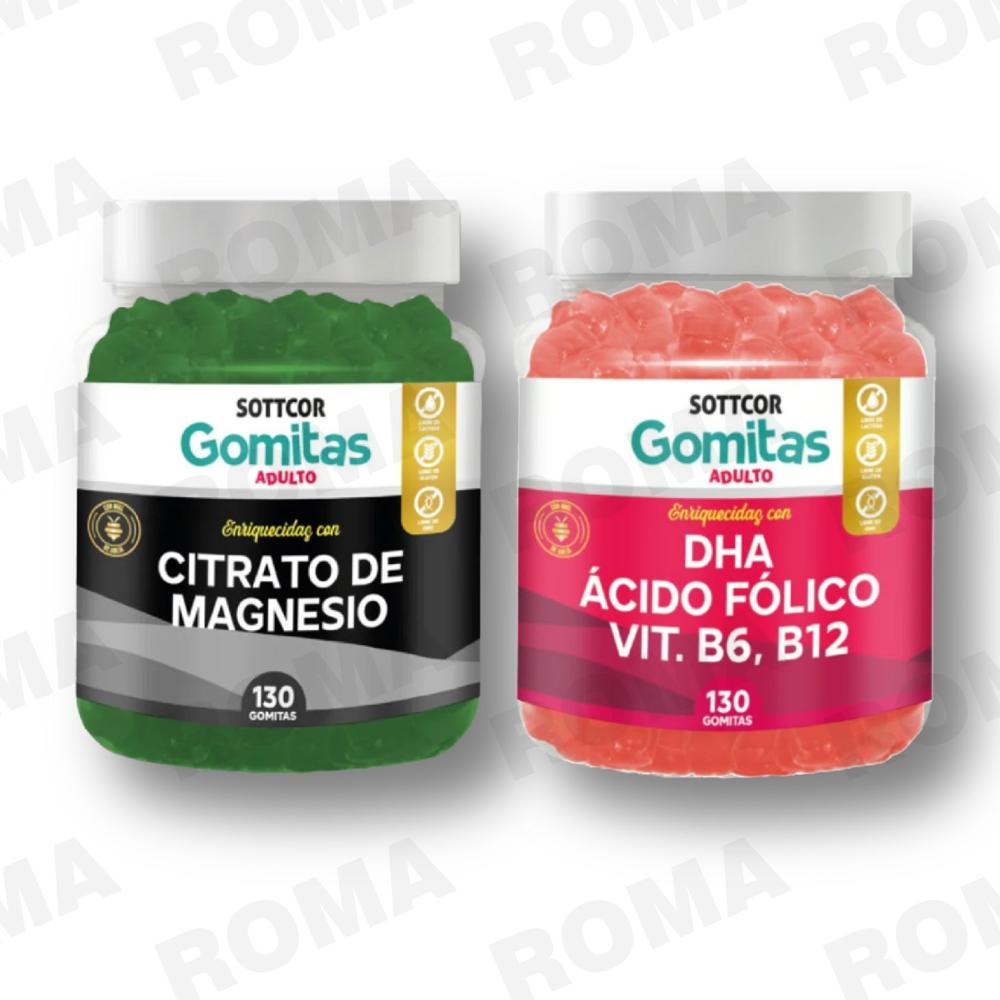 PACK GOMITAS CITRATO DE MAGNESIO Y GOMITAS DHA SOTTCOR LABS