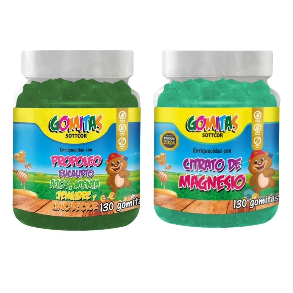 PACK 2 GOMITAS PROPÓLEO NIÑOS + GOMITAS CITRATO DE MAGNESIO NIÑOS