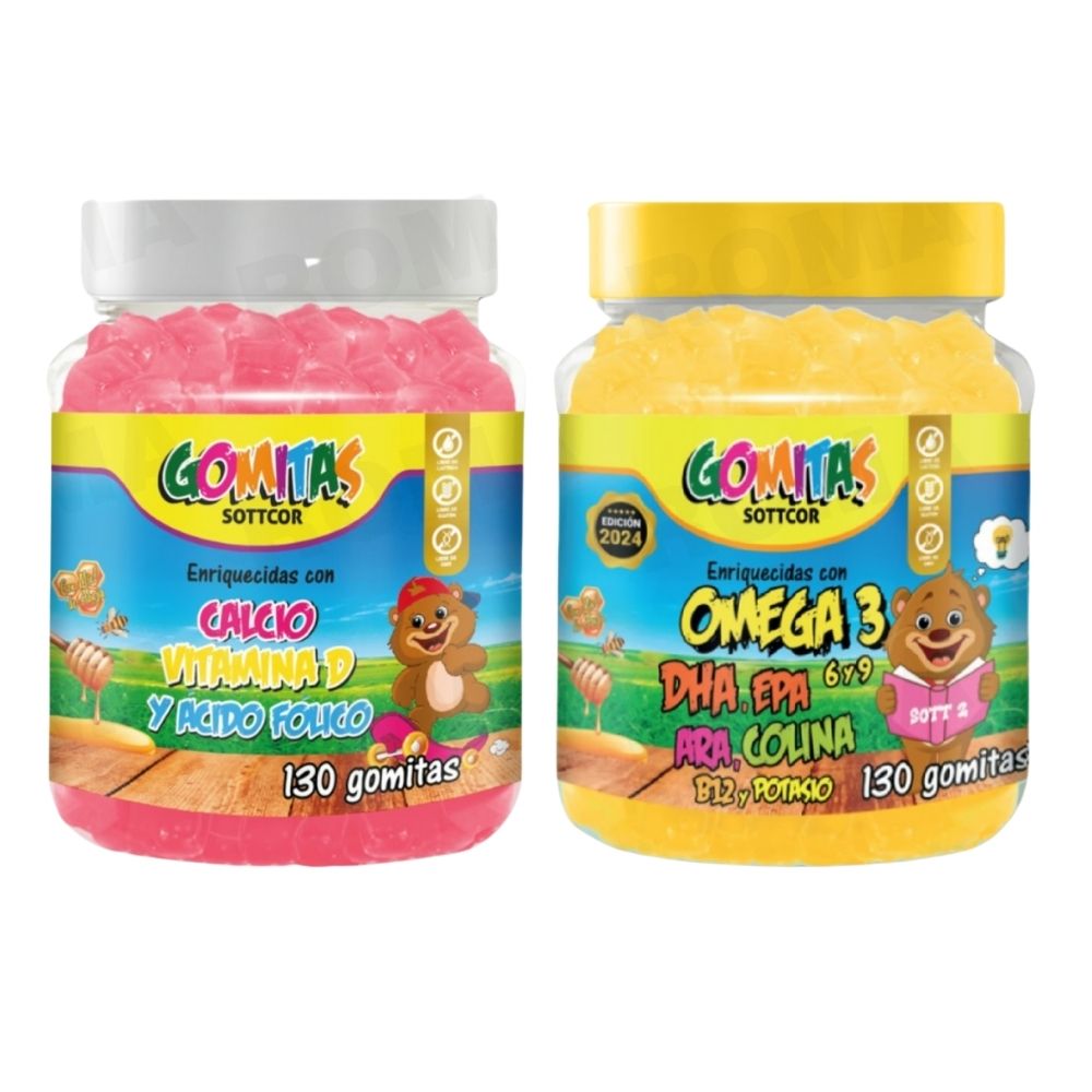 PACK 2 GOMITAS CALCIO NIÑOS + OMEGA 3 NIÑOS 260 UND