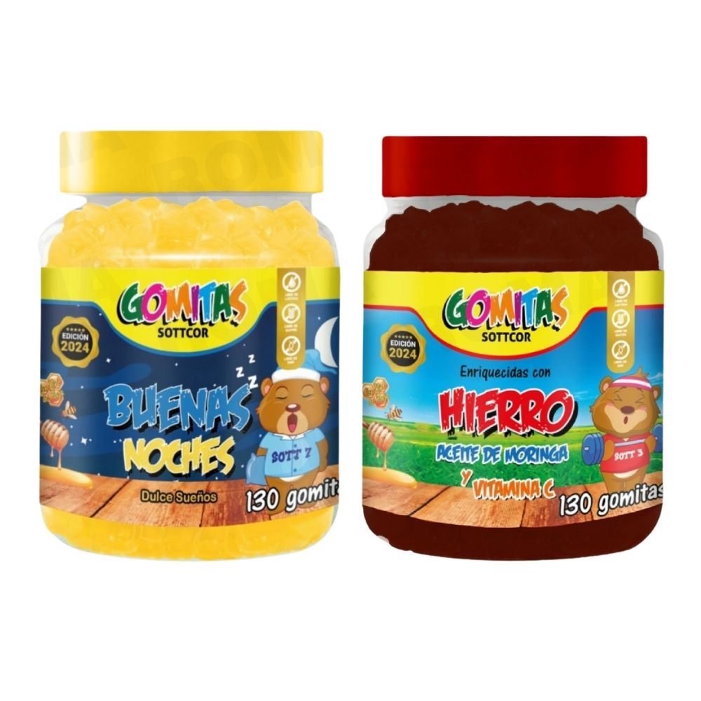 PACK 2 GOMITAS BUENAS NOCHES NIÑOS + HIERRO NIÑOS 260 UND