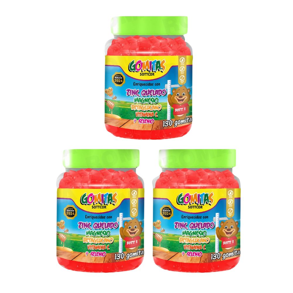 PACK 3 GOMITAS ZINC NIÑOS 390UND