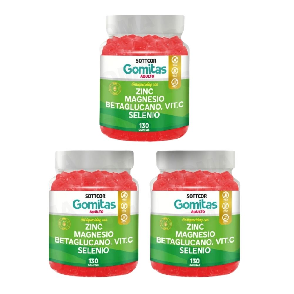 PACK 3 GOMITAS ZINC 390 UND