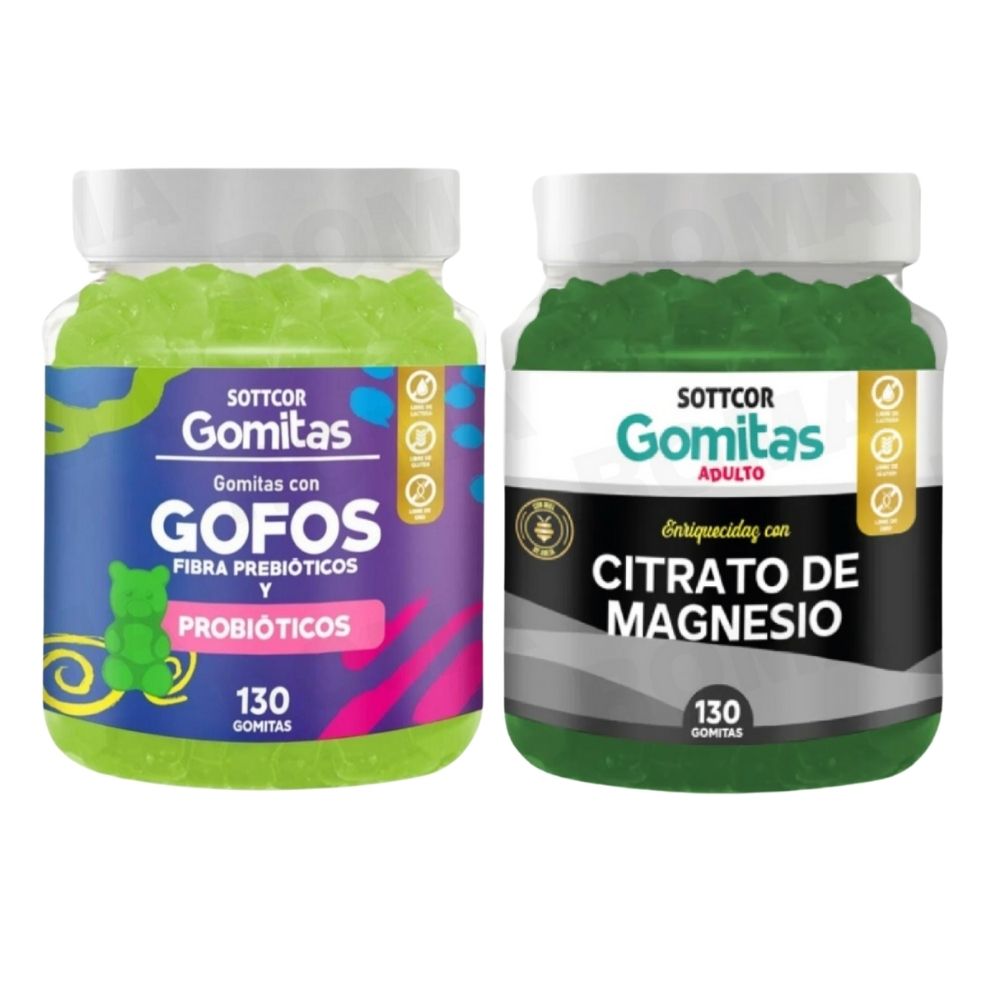 PACK 2 GOMITAS GOFOS PARA NIÑOS + CITRATO DE MAGNESIO ADULTO 260 UND