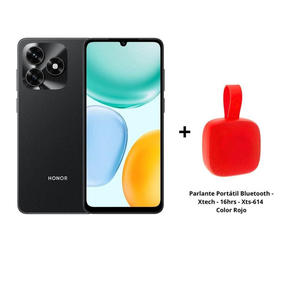 Pack Celular HONOR X5c Plus Negro +  Parlante Portátil Xtech Xts-614 Color Rojo