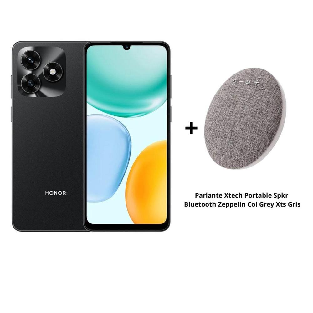 Pack Celular HONOR X5c Plus Negro +  Parlante Xtech Zeppelin Col Grey Xts Gris