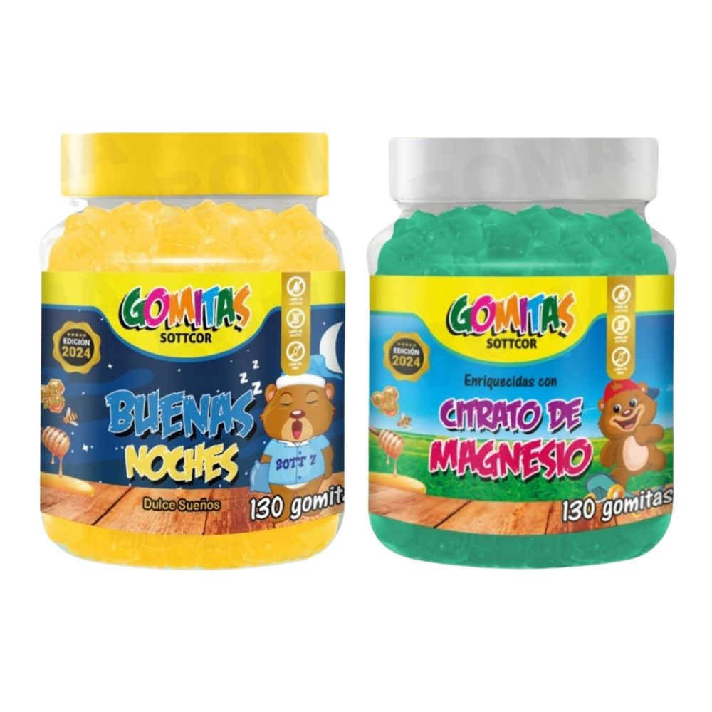 PACK 2 GOMITAS BUENAS NOCHES NIÑOS + CITRATO DE MAGNESIO NIÑOS 260 UND