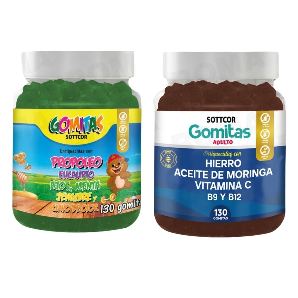 PACK 2 GOMITAS PROPÓLEO NIÑOS 130UND + GOMITAS HIERRO 130UND
