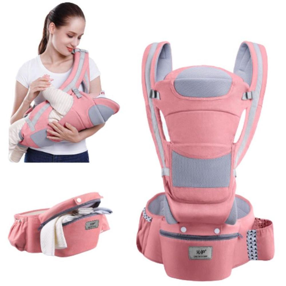Canguro Ergonómico Bebe 15 Posiciones Con Pañalera Rosa Puro Canguro Ergonómico Bebe 15 Posiciones Con Pañalera Rosa Puro