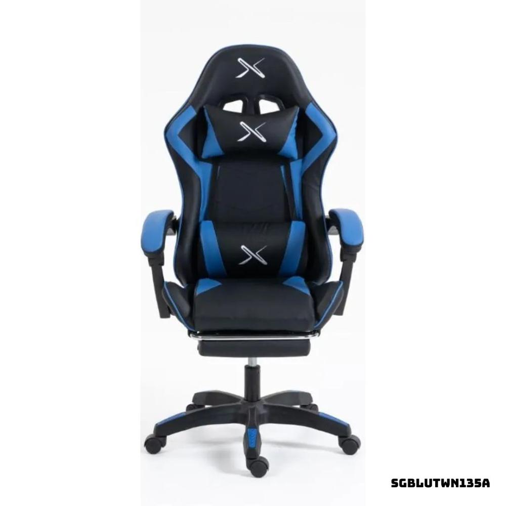 SILLA GAMER LYZOR CON POSAPIES AZUL - SGTWN135A SILLA GAMER LYZOR CON POSAPIES AZUL - SGTWN135A