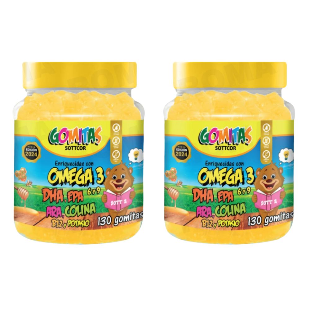 PACK 2 GOMITAS OMEGA 3 NIÑOS 260 UND