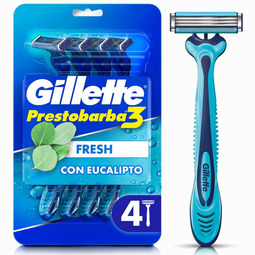 Máquina para Afeitar GILLETTE Prestobarba 3 Cool Paquete 4un Máquina para Afeitar GILLETTE Prestobarba 3 Cool Paquete 4un