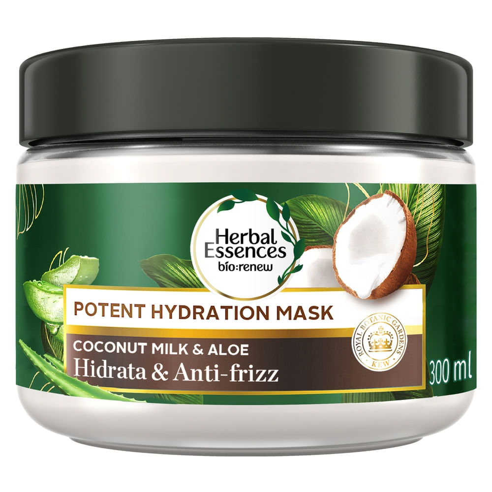 Mascarilla Capilar HERBAL ESSENCES Bío:Renew Hydration Coconut Milk & Aloe Frasco 300ml Mascarilla Capilar HERBAL ESSENCES Bío:Renew Hydration Coconut Milk & Aloe Frasco 300ml